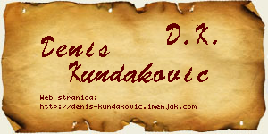 Denis Kundaković vizit kartica